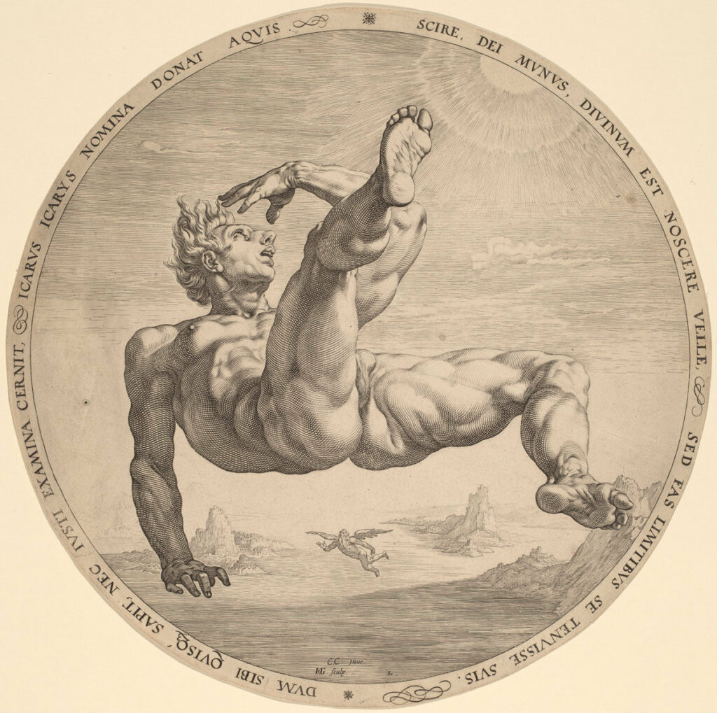Hendrik Goltzius, nach Cornelis Cornelisz van Haarlem Icarus